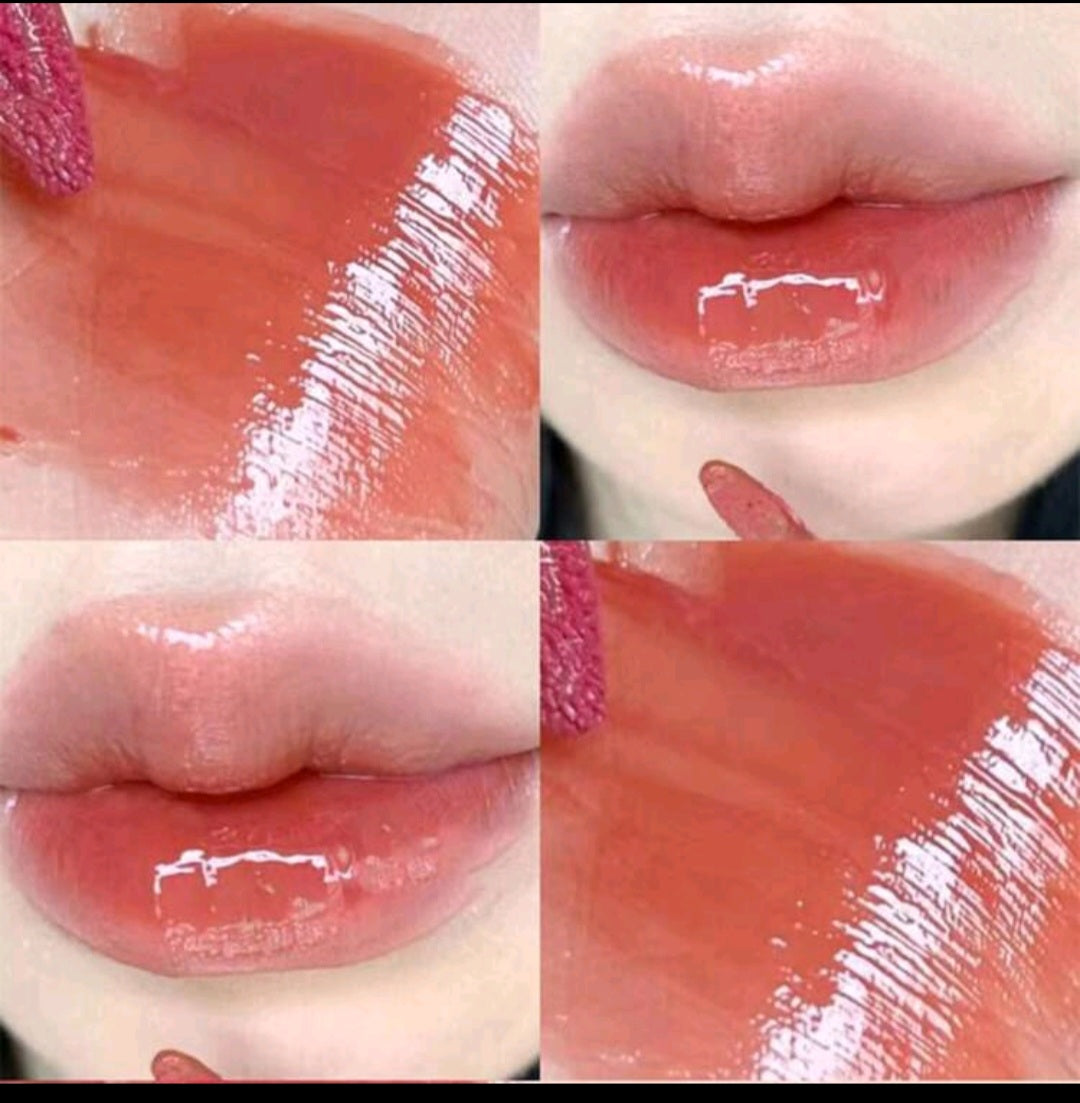 5Pcs Bear Lip Glaze Jelly Lipstick,Liquid Lipstick Cute Bear Lipgloss Moisturizing Lip Stain Plumping Water Mirror Lip Gloss Waterproof Long Lasting Lip Tint