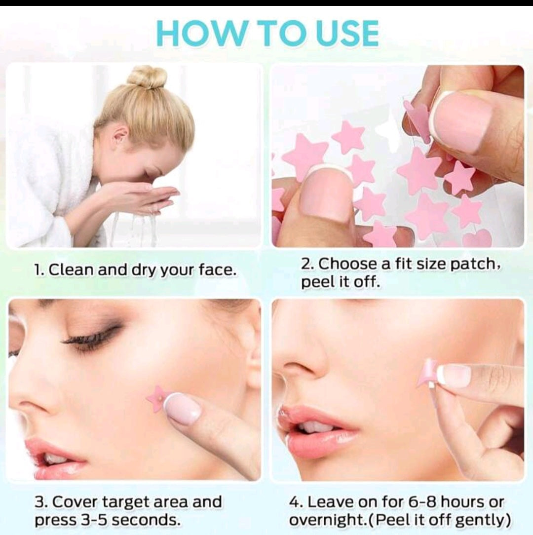 1400 Pcs Star Pimple Patches for Face - Hydrocolloid Acne Blemish Pimple Patches Cute Stars - Glitter, Regular, Glow in the Dark