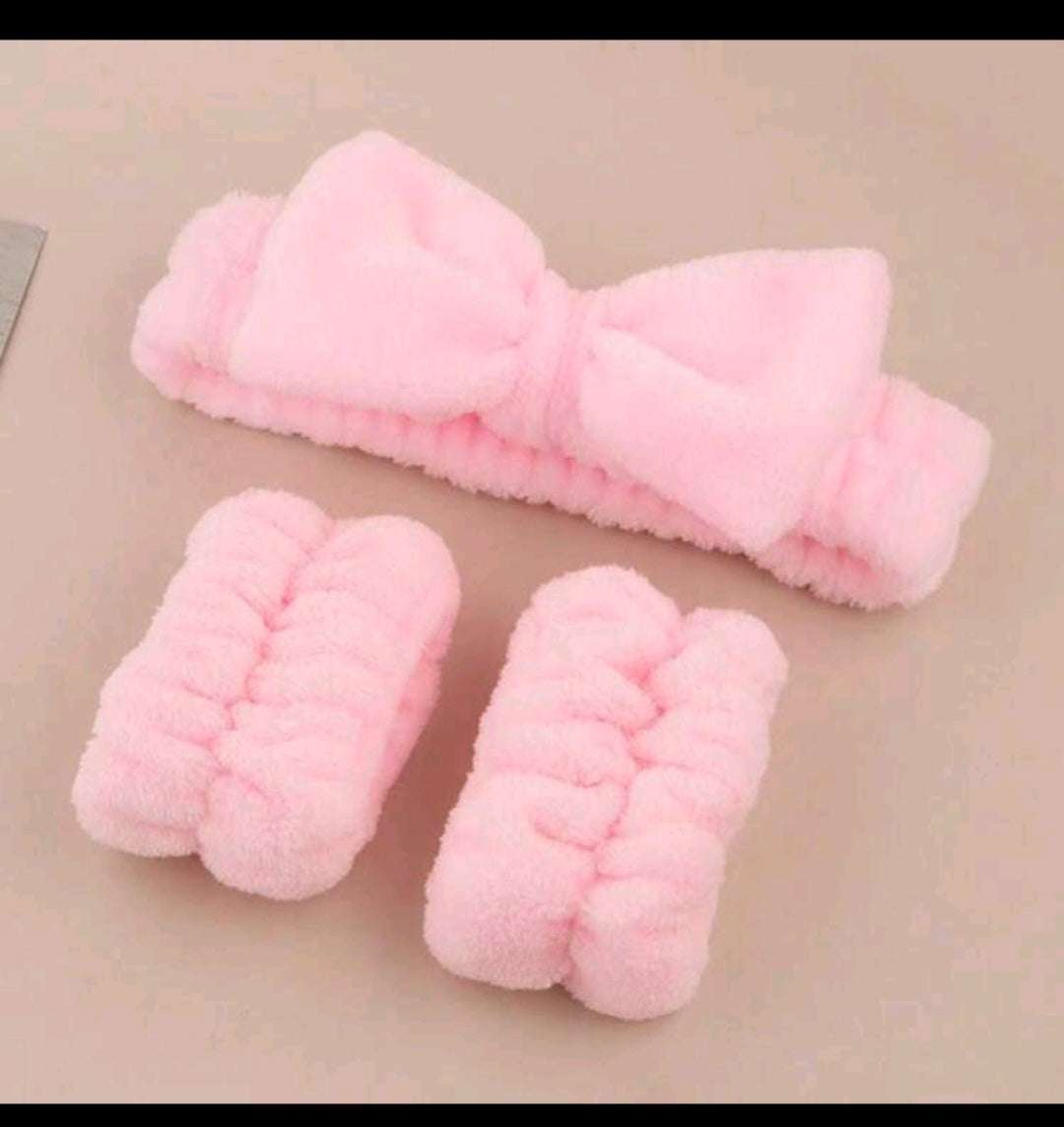 3pcs Set Bow-Knot Facial Cleansing & Toiletry Set, Moisture-Proof