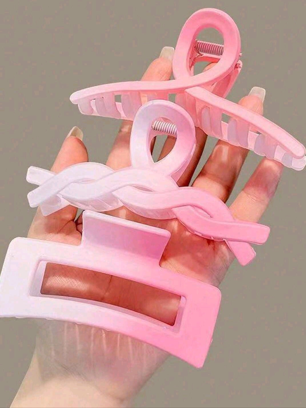 Pink Hair Clips, 6 Pack Cut Clips Hair Accessories for Women and Girls…