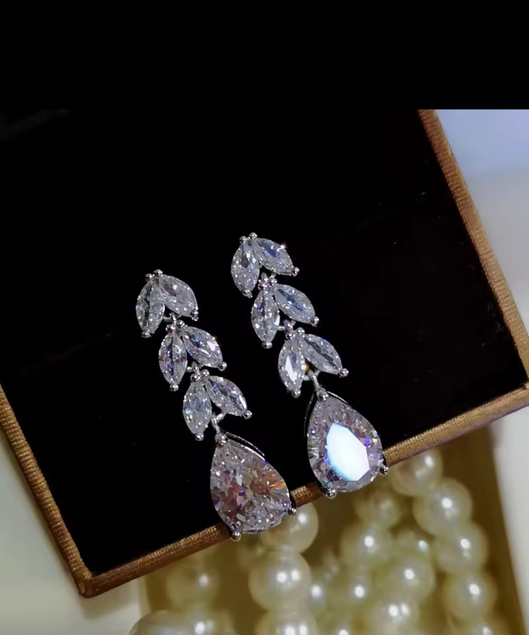 Gorgeous 925 Silver Cubic Zirconia Earrings Stud Dangle CZ Drop